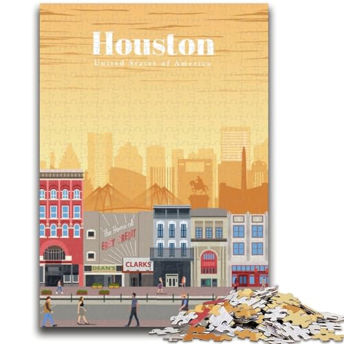 Reise nach Houston, 1000-teiliges Puzzle für Jugendliche und Erwachsene, anspruchsvolles Spiel und Familienspiel, Eltern-Kind-Interaktion, 1000 Teile (50x75cm) von LYXIANY