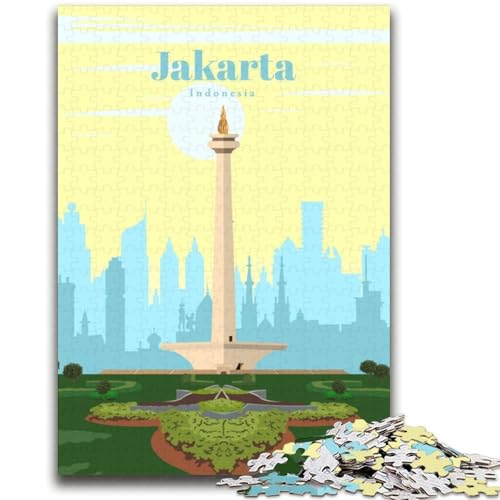 Reise-nach-Jakarta-Puzzle für Teenager, 1000 Teile, für Alter 14+, lustige Spiele, lustige Aktivitäten zu Hause, Geburtstagsgeschenke, Reisegeschenke, 2000 Teile (70x100cm) von LYXIANY