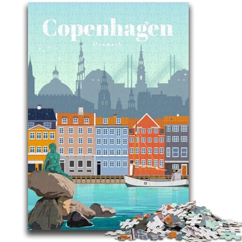 Reise nach Kopenhagen, Puzzle für Erwachsene, 1000 Puzzleteile, anspruchsvolles Spiel, ganze Familie, 1000 Teile (26x38cm) von LYXIANY