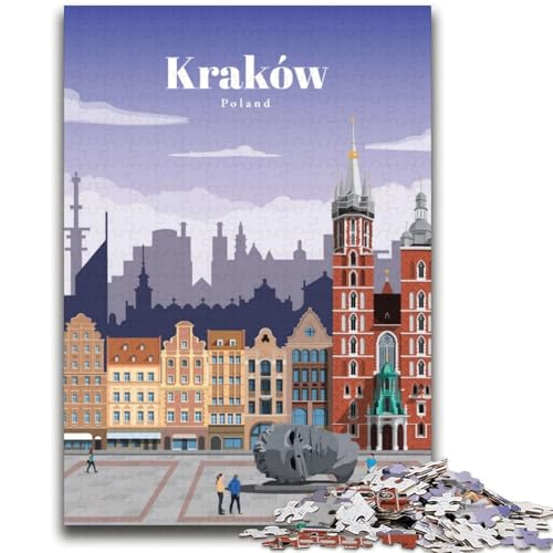 Reise nach Krakau, 1000-teiliges Puzzle für Erwachsene, Geschenke, anspruchsvolles Spiel und Familienspiel, Eltern-Kind-Interaktion, 2000 Teile (70x100cm) von LYXIANY