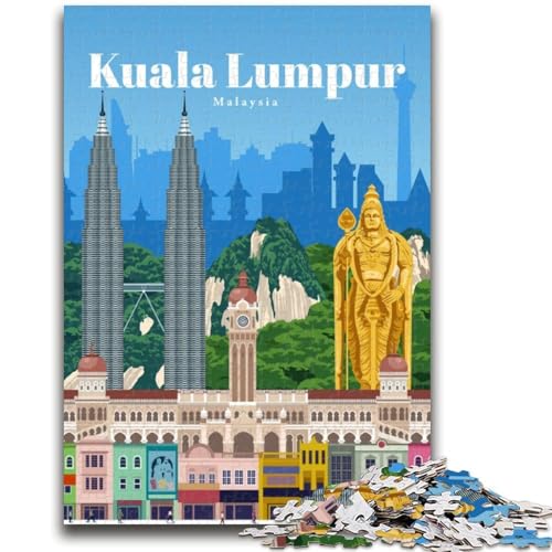 Reise nach Kuala Lumpur, Puzzle für Erwachsene, 1000 Puzzleteile, anspruchsvolles Spiel, ganze Familie, 1000 Teile (26x38cm) von LYXIANY