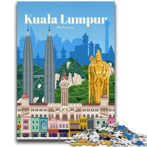 Reise nach Kuala Lumpur, Puzzle für Erwachsene, 1000 Puzzleteile, anspruchsvolles Spiel, ganze Familie, 1000 Teile (50x75cm) von LYXIANY