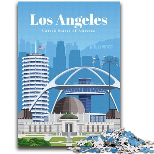 Reise nach LA-Puzzle für Erwachsene, 1000 Teile, anspruchsvolles Spiel und Familienspiel, ganze Familie (38x52cm) von LYXIANY