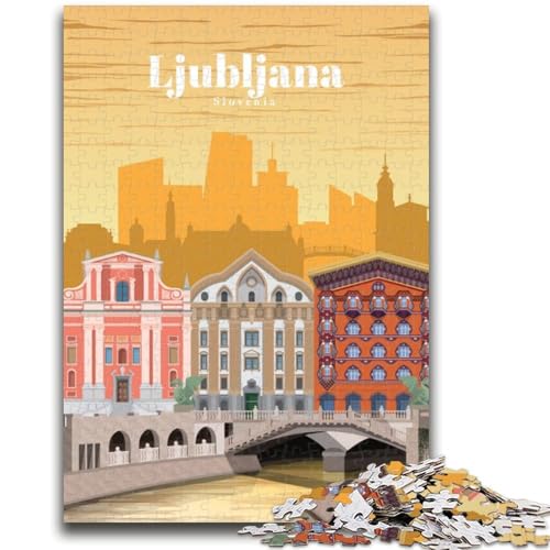 Reise nach Ljubljana, 1000-teiliges Puzzle für Erwachsene und Jugendliche, lustige Spiele, Wanddekoration, einzigartige Geburtstags, 1000 Teile (26x38cm) von LYXIANY