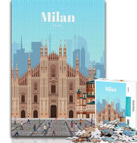 Reise nach Mailand, 1000-teiliges Puzzle für Erwachsene und Jugendliche, Quizspiel, Wanddekoration, einzigartige Geburtstags, 38x26cm von LYXIANY