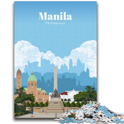 Reise nach Manila-Puzzles für Teenager, 1000-teiliges Puzzle, herausforderndes Spiel und Familienspiel, Eltern-Kind-Interaktion, 1000 Teile (50x75cm) von LYXIANY