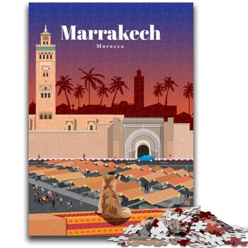 Reise nach Marrakesch, Puzzle für Teenager, 1000 Puzzleteile, für Kinder ab 14 Jahren, lustige Spiele, lustige Aktivitäten zu Hause, Geburtstagsgeschenke, Reisegeschenke, 1000 Teile (50x75cm) von LYXIANY
