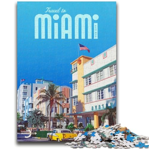 Reise nach Miami, 1000-teiliges Puzzle für Erwachsene, Geschenke, anspruchsvolles Spiel und Familienspiel, Eltern-Kind-Interaktion, 1000 Teile (50x75cm) von LYXIANY