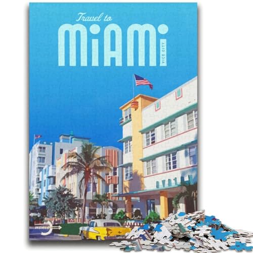 Reise nach Miami, 1000-teiliges Puzzle für Erwachsene und Jugendliche, anspruchsvolles Spiel und Lernspiel für die ganze Familie zum Geburtstag, Weihnachten, 2000 Teile (70x100cm) von LYXIANY