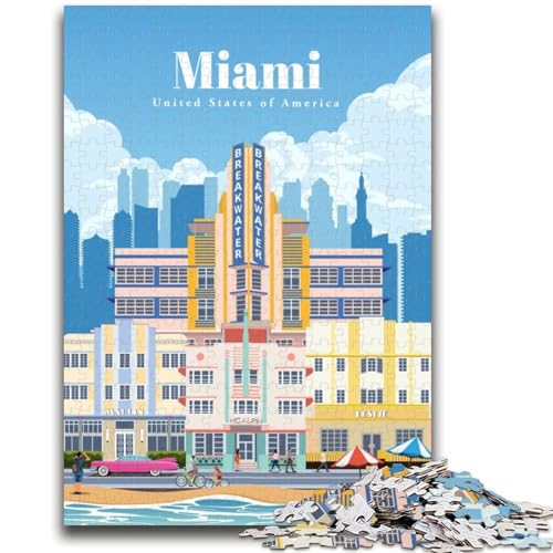 Reise nach Miami-Puzzle für Erwachsene, 1000 Teile, anspruchsvolles Spiel und Lernspiel für die ganze Familie zum Geburtstag, Weihnachten, 1000 Teile (50x75cm) von LYXIANY
