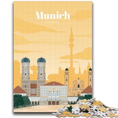 Reise nach München, Puzzle für Erwachsene und Teenager, anspruchsvolles Spiel und Familienspiel, ganze Familie (38x52cm) von LYXIANY
