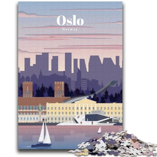 Reise nach Oslo-Puzzles für Teenager, 1000-teiliges Puzzle, anspruchsvolles Spiel und Familienspiel, Eltern-Kind-Interaktion, 2000 Teile (70x100cm) von LYXIANY