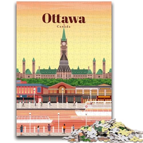 Reise nach Ottawa, 1000-teiliges Puzzle für Erwachsene und Jugendliche, anspruchsvolles Spiel und Lernspiel für die ganze Familie zum Geburtstag, Weihnachten, 1000 Teile (50x75cm) von LYXIANY
