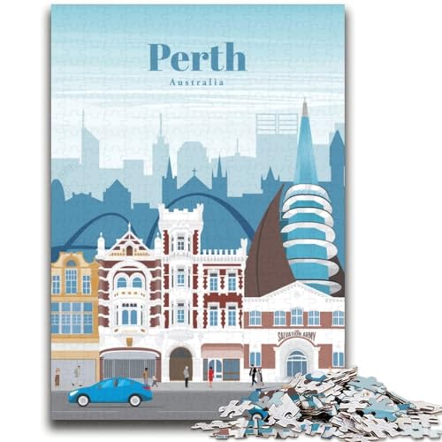 Reise nach Perth, 1000-teiliges Puzzle für Jugendliche und Erwachsene, anspruchsvolles Spiel und Familienspiel, Eltern-Kind-Interaktion, 2000 Teile (70x100cm) von LYXIANY