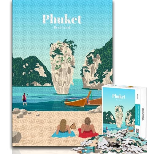 Reise nach Phuket, Puzzle für Erwachsene und Teenager, anspruchsvolles Spiel und Familienspiel, ganze Familie, 38x26cm von LYXIANY