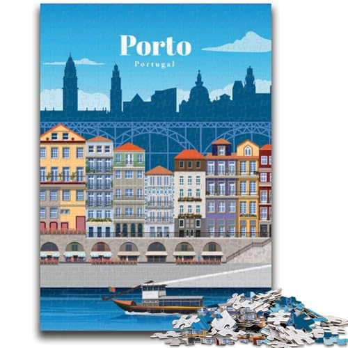 Reise nach Porto, Puzzle für Erwachsene, 1000 Teile, anspruchsvolles Spiel und Lernspiel für die ganze Familie zum Geburtstag, Weihnachten, 1000 Teile (26x38cm) von LYXIANY