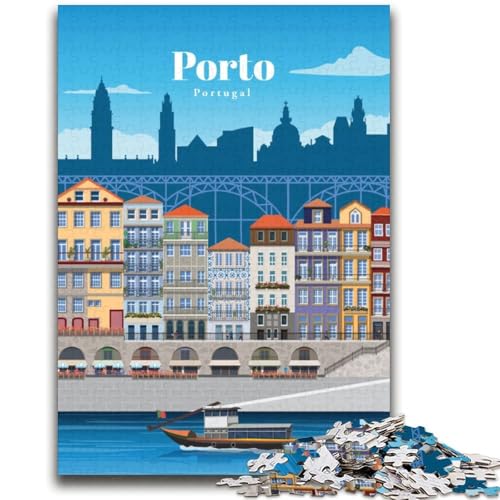Reise nach Porto Puzzle 1000 Teile für Erwachsene, anspruchsvolles Spiel, Geschenke für die ganze Familie, 2000 Teile (70x100cm) von LYXIANY