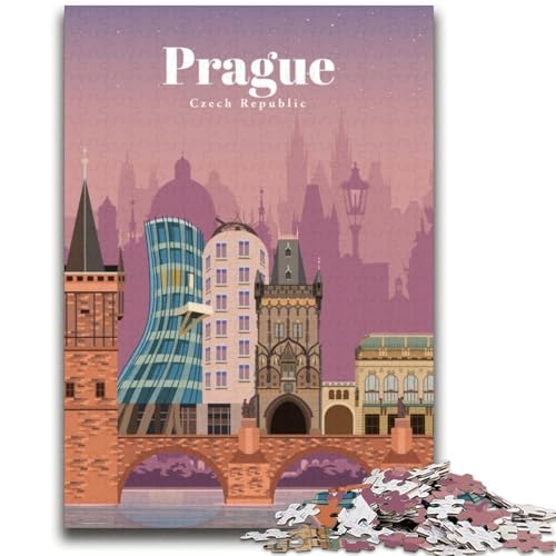 Reise nach Prag, Puzzle für Erwachsene, 1000 Puzzleteile, anspruchsvolles Spiel, ganze Familie, 2000 Teile (70x100cm) von LYXIANY