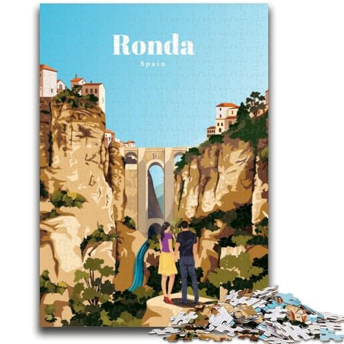 Reise nach Ronda, 1000-teiliges Puzzle für Erwachsene und Jugendliche, anspruchsvolles Spiel und Lernspiel für die ganze Familie zum Geburtstag, Weihnachten, 1000 Teile (26x38cm) von LYXIANY