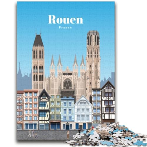 Reise nach Rouen, Puzzle für Erwachsene, 1000 Teile, anspruchsvolles Spiel und Lernspiel für die ganze Familie zum Geburtstag, Weihnachten, 2000 Teile (70x100cm) von LYXIANY