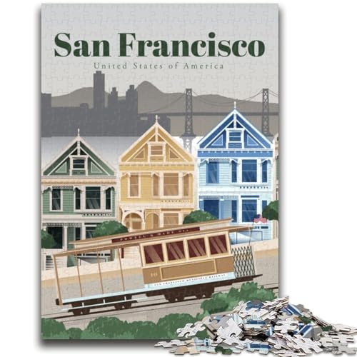 Reise nach San Francisco, Puzzle für Teenager ab 14 Jahren, Spiel, Wanddekoration, einzigartige Geschenke zum Geburtstag und zu Weihnachten, 1000 Teile (26x38cm) von LYXIANY
