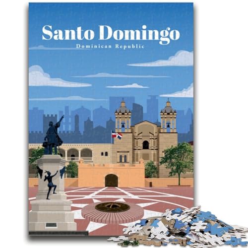 Reise nach Santo Domingo, Puzzle für Teenager, anspruchsvolles Spiel und Familienspiel, Künstlersammlung, bildende Kunst für Kinder ab 14 Jahren, 1000 Teile (50x75cm) von LYXIANY