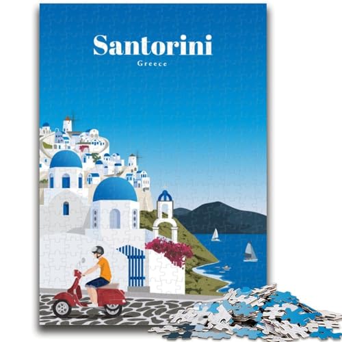 Reise nach Santorini, Puzzle für Teenager ab 14 Jahren, Spiel, Wanddekoration, einzigartige Geschenke zum Geburtstag und zu Weihnachten, 1000 Teile (50x75cm) von LYXIANY