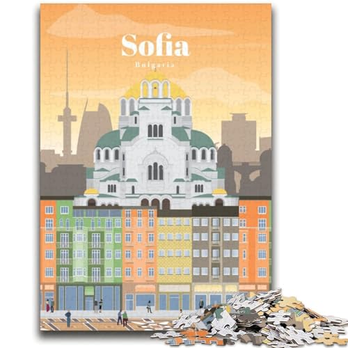 Reise nach Sofia, Puzzle für Erwachsene, 1000 Teile, anspruchsvolles Spiel und Familienspiel, ganze Familie (38x52cm) von LYXIANY