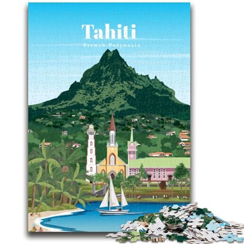 Reise nach Tahiti, 1000-teiliges Puzzle für Jugendliche und Erwachsene, anspruchsvolles Spiel und Familienspiel, Eltern-Kind-Interaktion, 1000 Teile (26x38cm) von LYXIANY