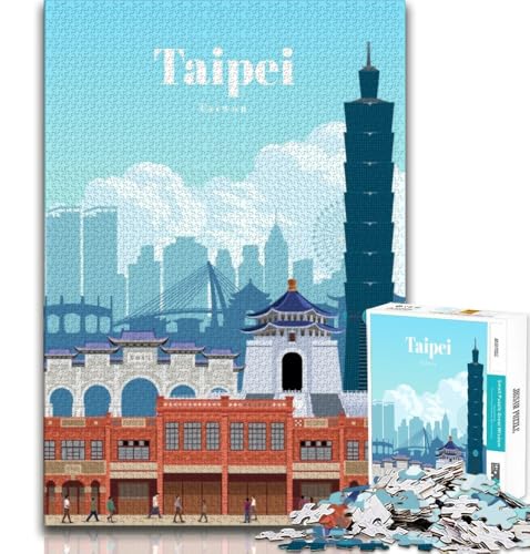 Reise nach Taipeh, Puzzle für Erwachsene, 1000 Teile, anspruchsvolles Spiel und Familienspiel, ganze Familie, 38x26cm von LYXIANY