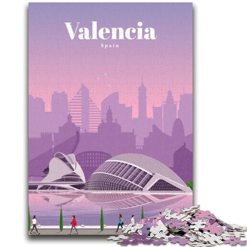 Reise nach Valencia, 1000-teiliges Puzzle für Erwachsene, Geschenke, anspruchsvolles Spiel und Familienspiel, Eltern-Kind-Interaktion, 1000 Teile (26x38cm) von LYXIANY
