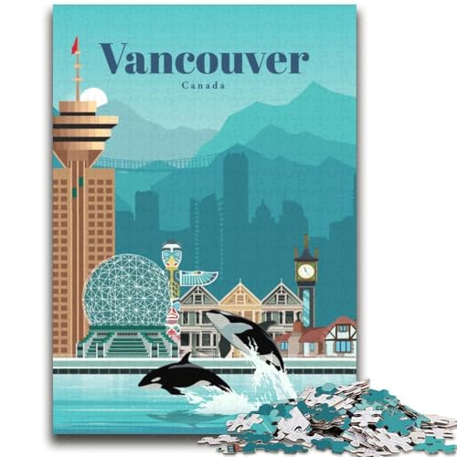 Reise-nach-Vancouver-Puzzle für Teenager, 1000 Teile, für Alter 14+, lustige Spiele, lustige Aktivitäten zu Hause, Geburtstagsgeschenke, Reisegeschenke, 2000 Teile (70x100cm) von LYXIANY