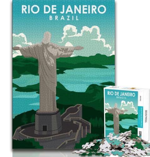 Rio De Janeiro Reisekunst, 1000-teiliges Puzzle für Teenager, Lernspiele, Heimdekoration, geeignet für die Schreibtischdekoration, 38x26cm Rio De Janeiro Reisekunst, 1000-teiliges Puzzle für Teenager, Lernspiele, Heimdekoration, geeignet für die Schreibtischdekoration, 38x26cm von LYXIANY
