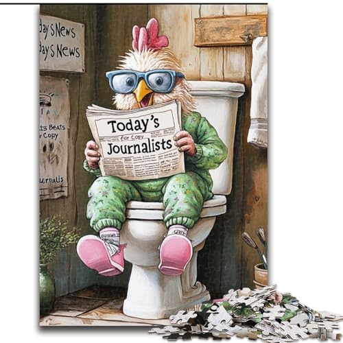 Rooster Go Toilet Puzzle 1000 Teile für Erwachsene, Holzpuzzle für Erwachsene, anspruchsvolles Denkspiel für Teenager, Spaß für den Familienspieleabend, 50x75cm Rooster Go Toilet Puzzle 1000 Teile für Erwachsene, Holzpuzzle für Erwachsene, anspruchsvolles Denkspiel für Teenager, Spaß für den Familienspieleabend, 50x75cm von LYXIANY