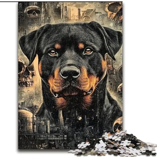 Rottweiler-Collage-Puzzle für Teenager, 1000-teiliges Puzzle, Lernspiele, Heimdekoration, Geburtstagsgeschenk, Geschenke, Wandkunst (26x38cm) von LYXIANY