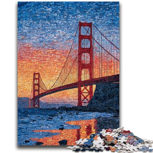 San Francisco Bridge 1000-teiliges Puzzle für Erwachsene, Geschenke, Familienspiel, Stressabbau, schwierige Herausforderung, tolle Geschenke und Spielzeuge (38x26cm) von LYXIANY