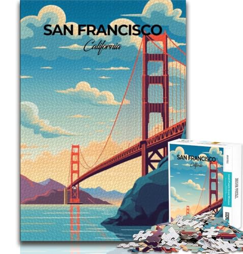 San Francisco Reise-Puzzle für Erwachsene, 1000 Teile, anspruchsvolles Spiel und Familienspiel, ganze Familie, 50x75cm von LYXIANY