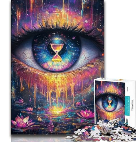 Sanduhr in den Augen, 1000-teiliges Puzzle für Erwachsene und Jugendliche, Quizspiel, Wanddekoration, einzigartige Geburtstags, 38x26cm von LYXIANY