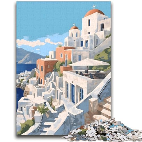 Santorini Griechenland Reise 1000-teiliges Puzzle für Erwachsene und Jugendliche, anspruchsvolles Spiel und Lernspiel für die ganze Familie zum Geburtstag, Weihnachten, 2000 Teile (70x100cm) von LYXIANY
