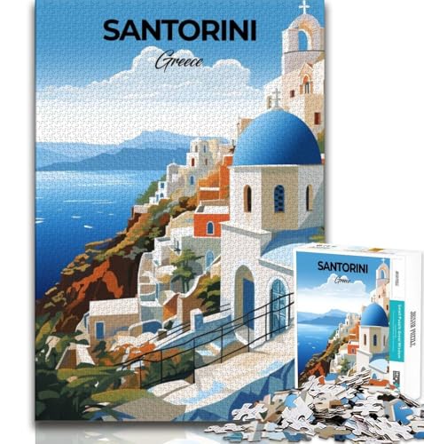 Santorini Griechenland Reise-Puzzle 1000 Teile für Teenager-Geschenke, anspruchsvolles Spiel und Familienspiel, Wanddekoration, einzigartige Geburtstags, 50x75cm Santorini Griechenland Reise-Puzzle 1000 Teile für Teenager-Geschenke, anspruchsvolles Spiel und Familienspiel, Wanddekoration, einzigartige Geburtstags, 50x75cm von LYXIANY