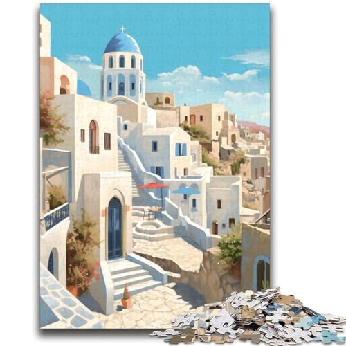 Santorini Griechenland Reise-Puzzle für Teenager ab 14 Jahren, Spiel, Wanddekoration, einzigartige Geschenke zum Geburtstag und zu Weihnachten, 2000 Teile (70x100cm) von LYXIANY