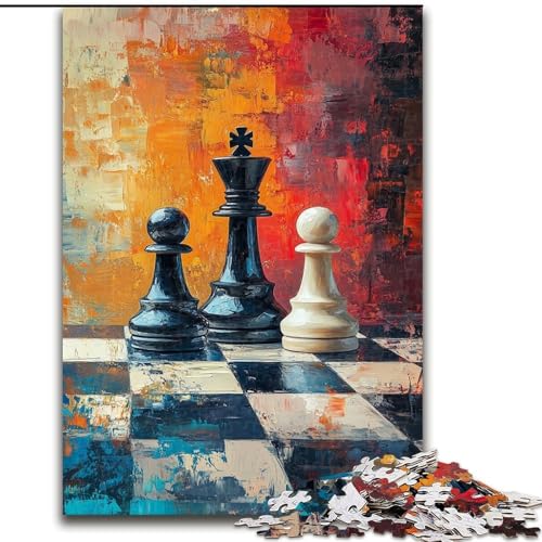 Schach-Ölgemälde-Puzzles für Teenager, 1000 Puzzles, Mustermontage, Spaß bei Aktivitäten zu Hause, Geburtstagsgeschenk, Reisegeschenke (26x38cm) von LYXIANY