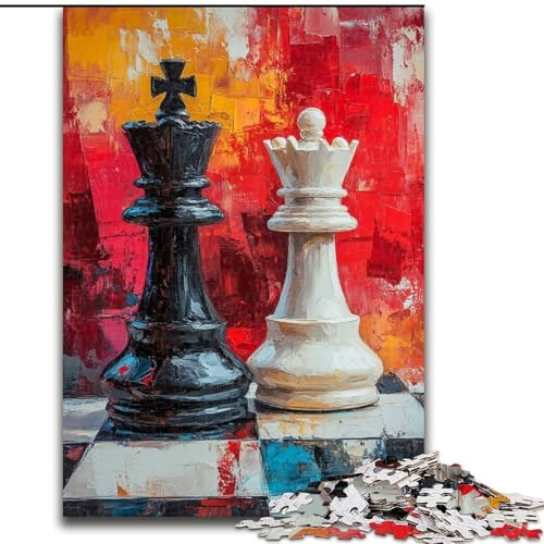 Schach-Ölgemälde-Puzzles für Teenager, 1000 Puzzles, anspruchsvolles Spielspielzeug, jedes Teil ist einzigartig – anspruchsvolles Familienspaßspiel (50x75cm) von LYXIANY