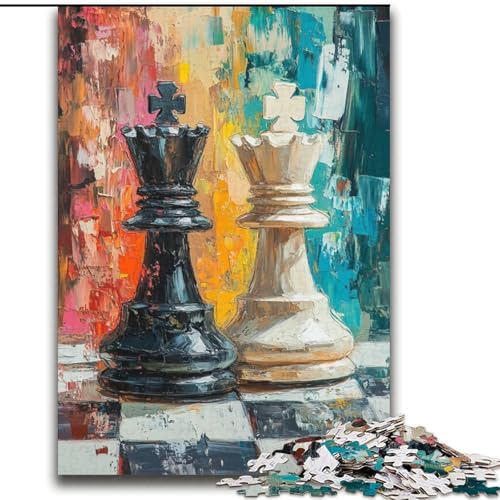 Schach-Ölgemälde-Puzzles für Teenager, 2000 Puzzles, pädagogisches Familienspiel, geeignet als Schreibtischdekoration (70x100cm) von LYXIANY