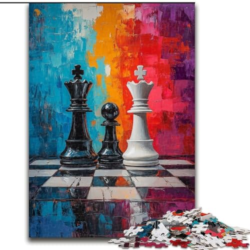 Schach-Ölgemälde-Puzzles für Teenager 1000, Spielzeug, Lernspiele, Stressabbau, Wunschliste mit Weihnachtsmann (50x75cm) von LYXIANY