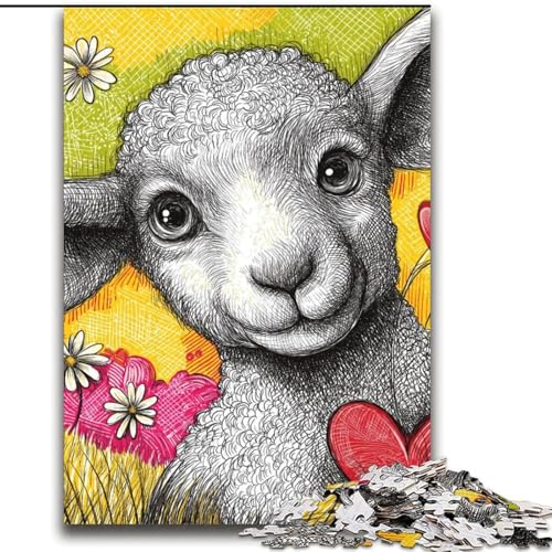 Schafe auf der Wiese, Puzzle für Teenager, 2000 Teile, lustige Spiele für die ganze Familie, lustige Aktivitäten zu Hause, Geburtstagsgeschenk, Reisegeschenke (70x100cm) von LYXIANY