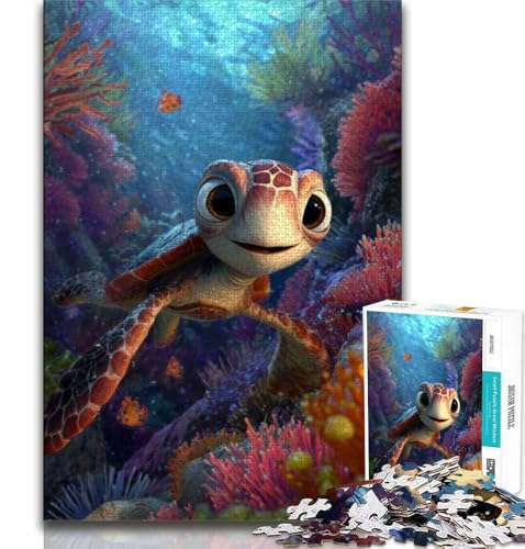 Schildkröten-Puzzle mit 1000 Teilen für Erwachsene und Jugendliche, entspannendes, intellektuelles Lernspielzeug, Wichtelgeschenke (50x75cm) von LYXIANY