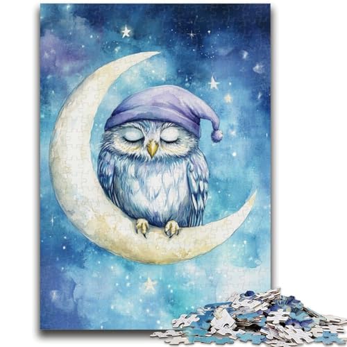 Schlafende Eule, Puzzle für Erwachsene und Teenager, Puzzle, Spielzeug, Lernspiele, Stressabbau, tolle Geschenke und Spielzeuge (50x75cm) von LYXIANY