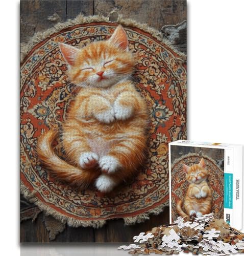 Schlafende Katze Puzzle für Erwachsene 1000 Teile Puzzle, Denkspiel Wanddekoration Einzigartige Geburtstags 50x75cm Schlafende Katze Puzzle für Erwachsene 1000 Teile Puzzle, Denkspiel Wanddekoration Einzigartige Geburtstags 50x75cm von LYXIANY