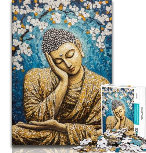 Schlafender Buddha, Kunst-Puzzle, 1000 Teile für Teenager, hilft dem Gehirn, süchtig machendes Spielzeug zu trainieren, um Geduld bei der Eltern-Kind-Interaktion zu fördern (38x26cm) von LYXIANY